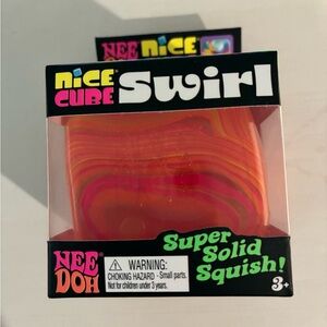 NWT NeeDoh Nice Cube Swirl Squish Toy - Orange & Pink Swirl color. Brand new.